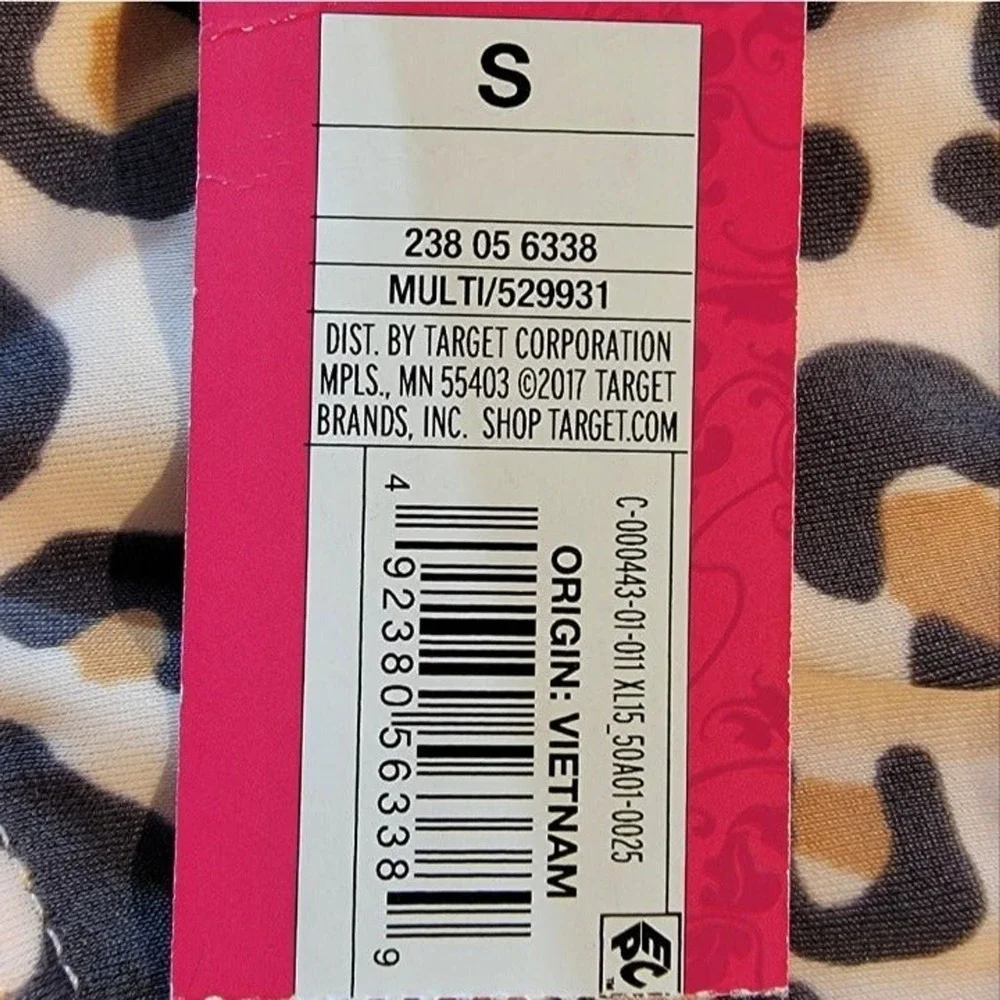 XHILARATION String Bikini Bottom Women's S Cheeky Hipster Pink Leopard Side Ties